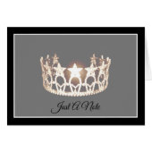 Miss USA style Golden Crown Note Card (Front Horizontal)