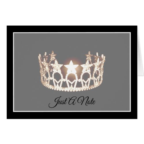 Miss USA style Golden Crown Note Card