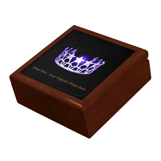 Miss USA style Large Custom Crown Trinket Box (Side)