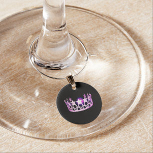 Miss USA Style Orchid Wine Glass Charm