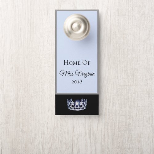 Miss USA style Pageant Blue Crown Door Hanger