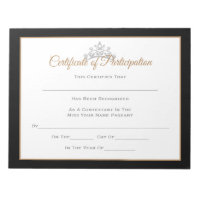 Miss USA style Pageant Certificates-Particptn