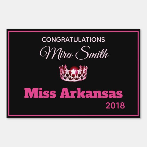 Miss USA style Pageant Congrats Yard Sign