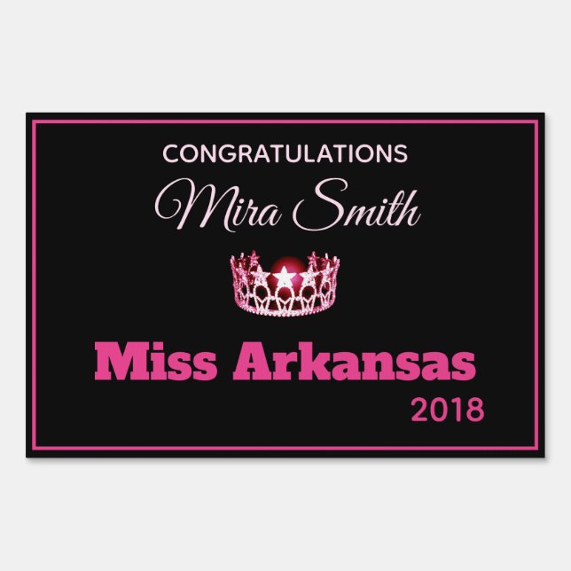 Miss USA style Pageant Congrats Yard Sign (Front)