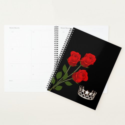 Miss USA style Pageant Crown  Red Roses Planner