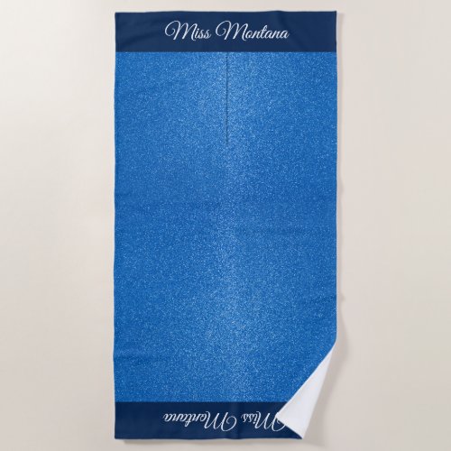 Miss USA style Pageant Glitter Glam Beach Towel