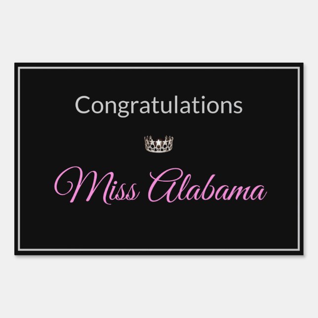 Miss USA style Pageant Home Of Yard Sign-Large Sign (Front)