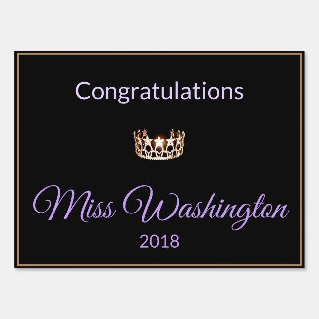 Miss USA style Pageant Home Of Yard Sign-Med Sign (Front)