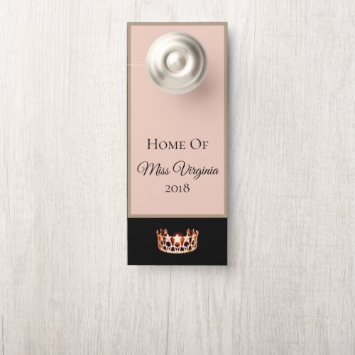 Miss USA style Pageant Peach Crown Door Hanger
