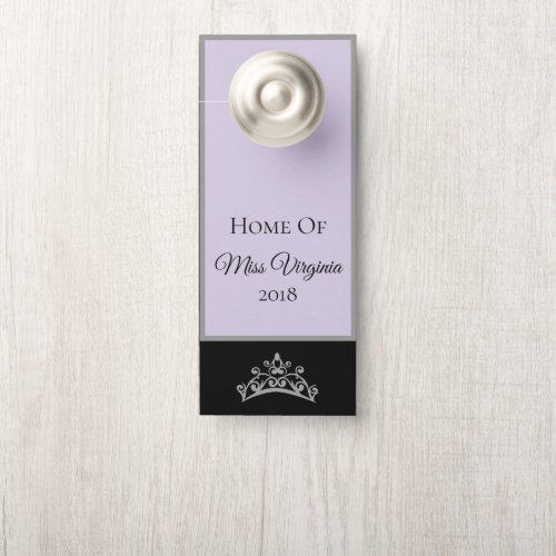 Miss USA style Pageant PRPLE SLV Crown Door Hanger