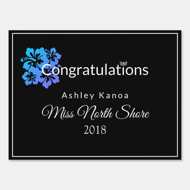 Miss USA style Pageant Yard Sign-Hibiscus Sign (Front)