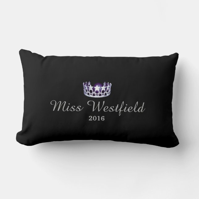Miss USA style Personalized Name Crown Pillow (Front)