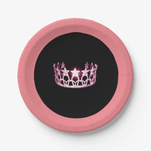Miss USA style Pink Crown 7" Paper Plates