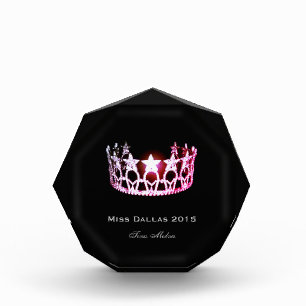 Miss USA style Pink Crown Acrylic Award