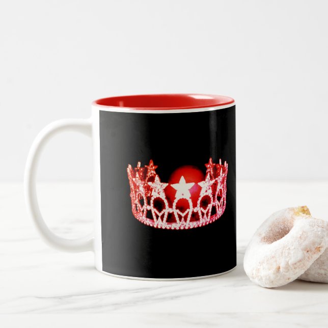 Miss USA style Red Crown Mug (With Donut)