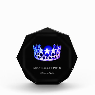 Miss USA style Royal Blue Crown Acrylic Award