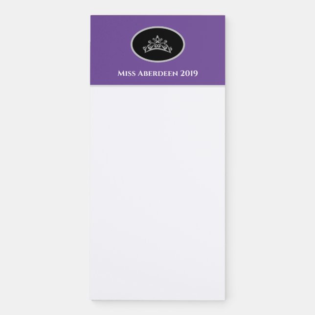Miss USA style Silver Crown Magnetic Note Pad (Front)
