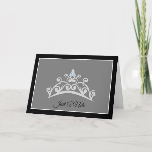 Miss USA style Silver Tiara Sky Star Note Card