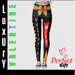 Miss Valentine Gift with Heart and Bow | Lovers  Leggings
