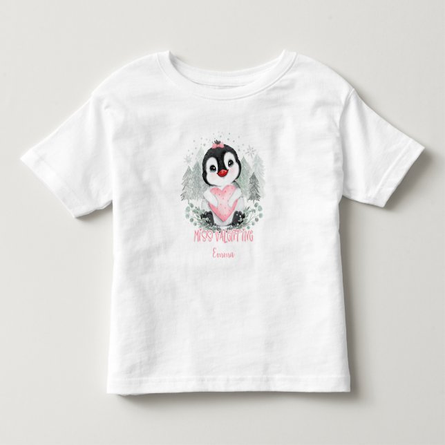 Miss Valentine Personalized girl Valentines Toddler T-shirt (Front)