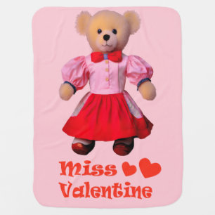 Miss. Valentine: teddy bear Baby Blanket