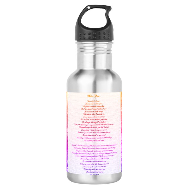 Miss You Aluminum Water Bottle (Front)