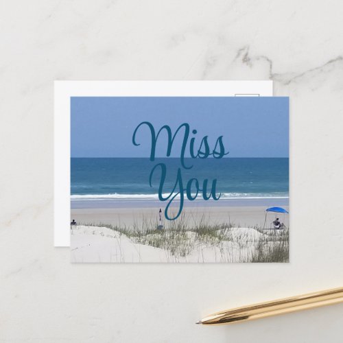 Miss you  beach postcard