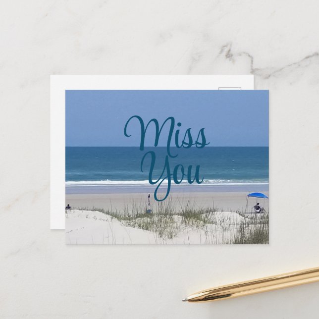 Miss you  beach postcard (Front/Back In Situ)