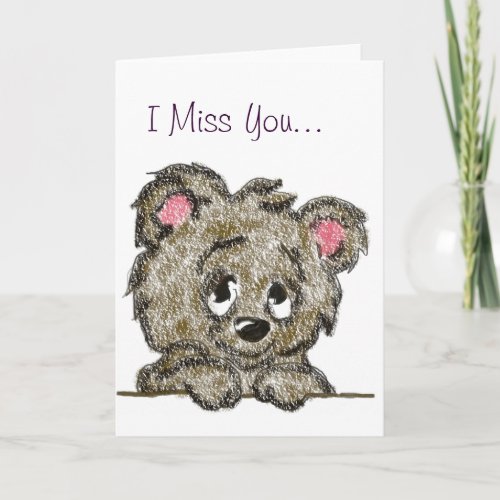 Miss You Bear Cub Card