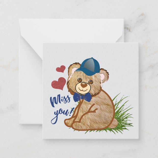 Miss you Bear Note Card (Front)