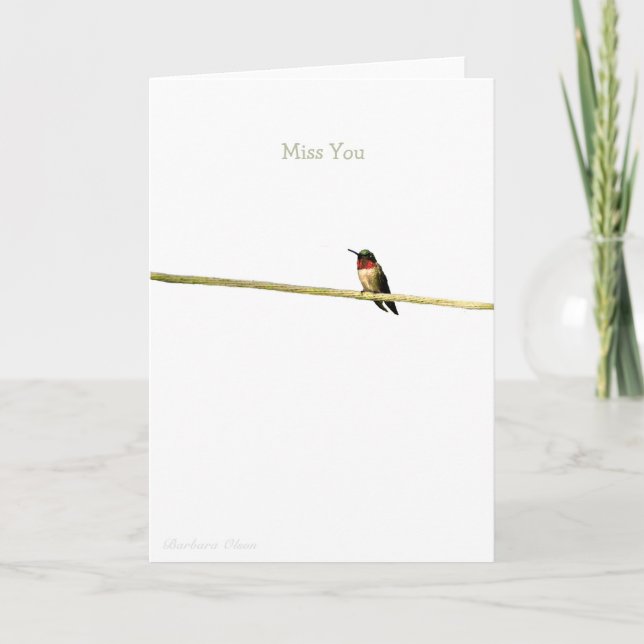 Miss You: blank inside Card (Front)