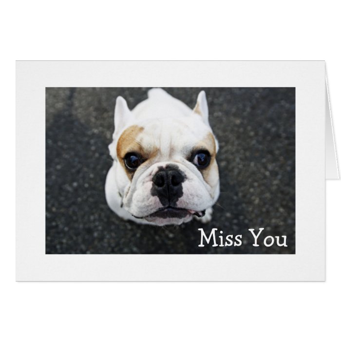 Miss You Bulldog Greeting Card   Verse