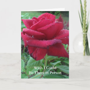 Miss You Card with Pretty Rose & Raindrops