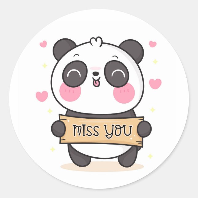Miss You  Classic Round Sticker (Front)