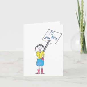 Miss You, Farewell, Teen  Uni Wishes Greeting Card