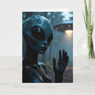 Miss You! Friendship  Alien and UFO Card