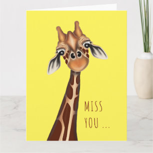 Miss you. Giraffe Greeting Card