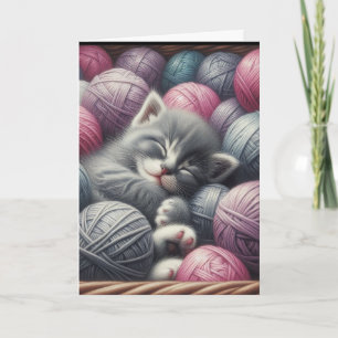 Miss You Hope All is Well Cute Kitten Card