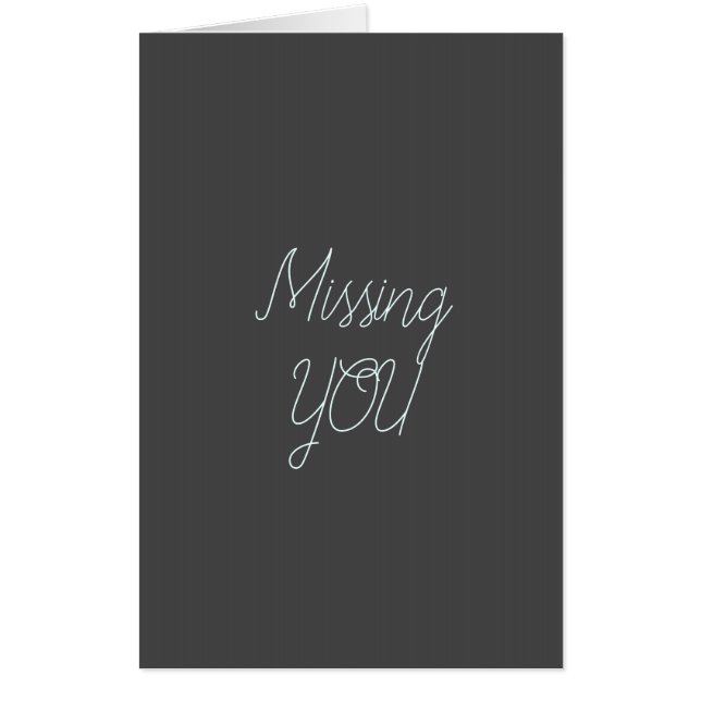 Miss You Hugely Oversize Big Gray Greeting Card (Front)