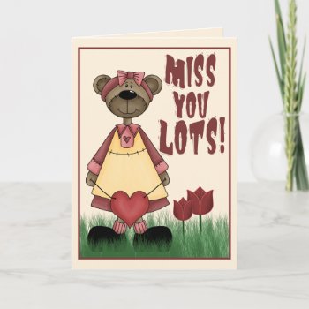 Miss You Lots Card by RainbowCards at Zazzle