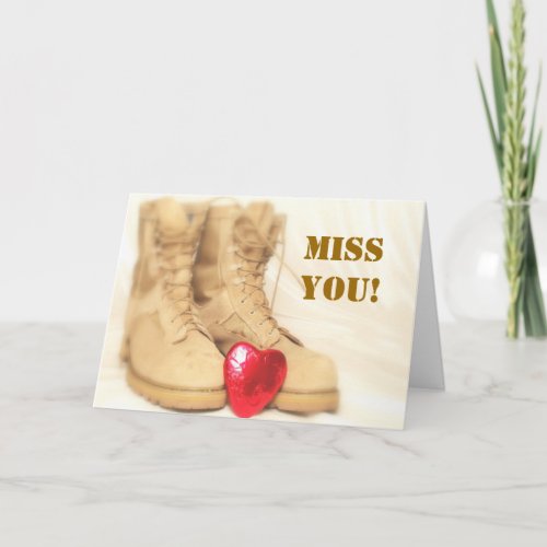 miss you military combat boots card