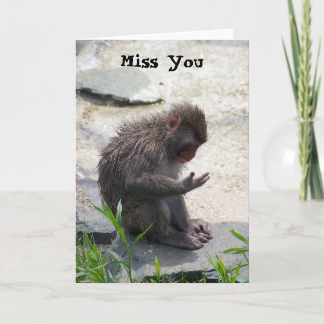Miss You Monkey Card (Front)