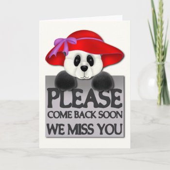 Miss You Panda Card by RainbowCards at Zazzle