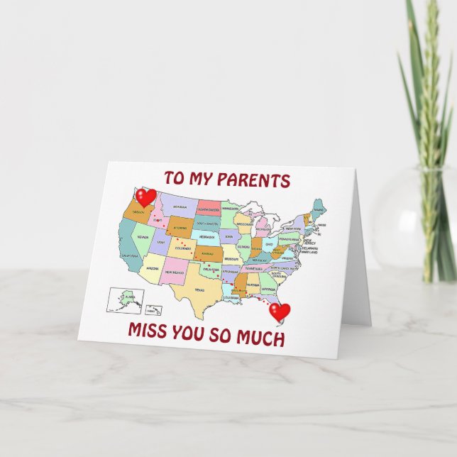 MISS YOU "PARENTS" AT CHRISTMAS AND EVERY DAY HOLIDAY CARD (Front)