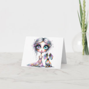 Miss You Pastel Dachshund Card