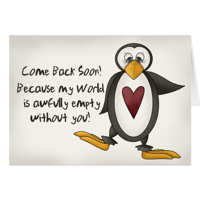 Miss You Penguin Card