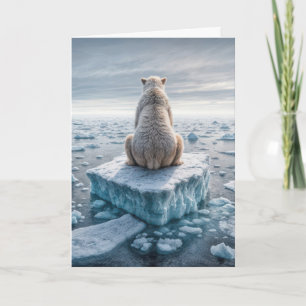 Miss You Polar Bear On Iceberg Card