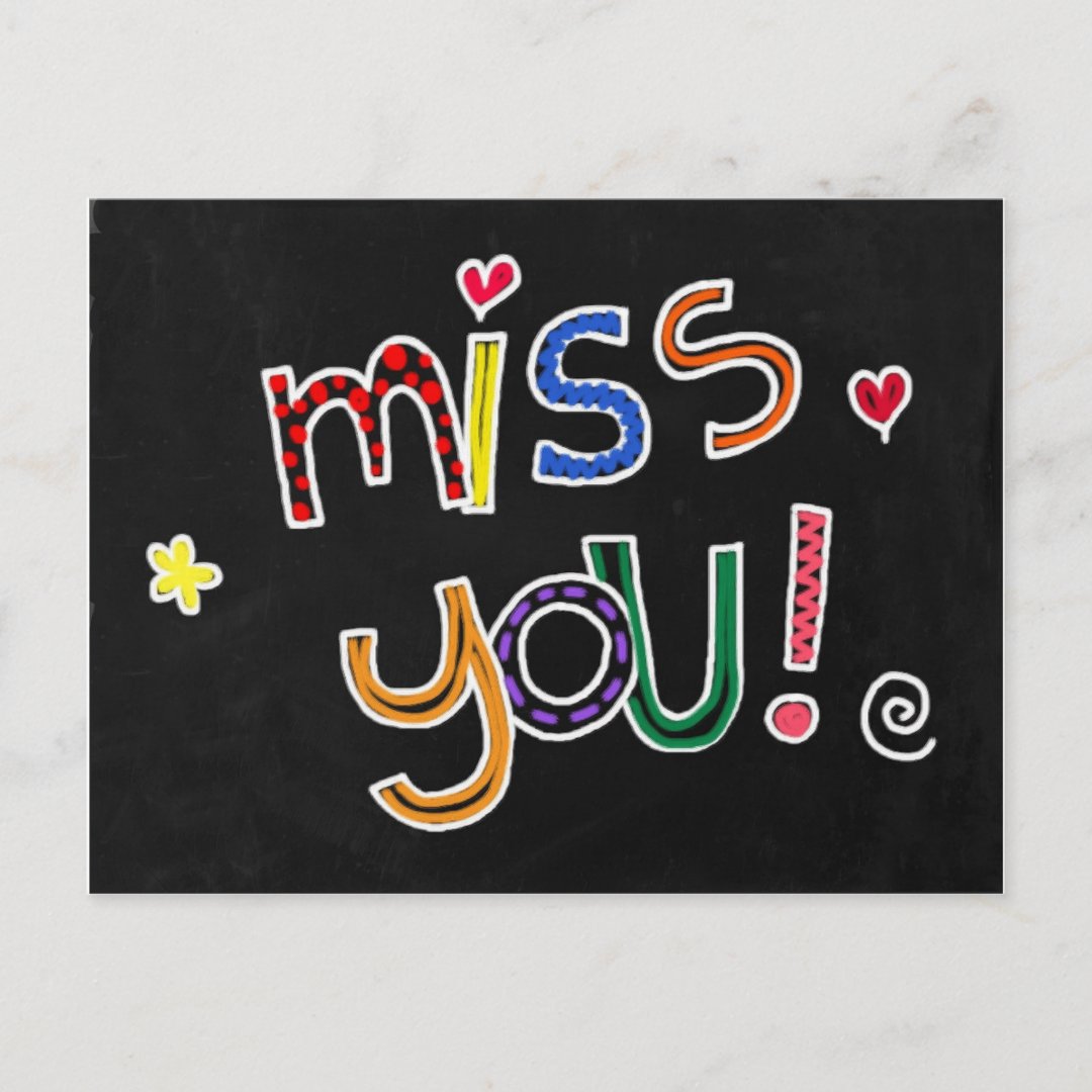 Miss You postcard - missing you | Zazzle