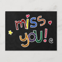 Miss You postcard - missing you