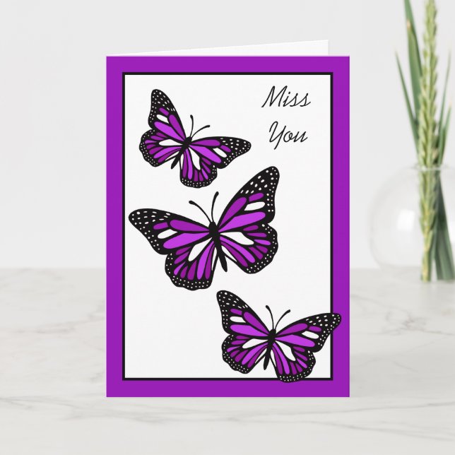 Miss You, Pretty Butterflies Card (Front)